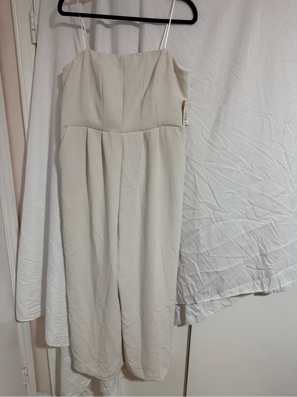 a new day Cream Strapless Wide-Leg Jumpsuit